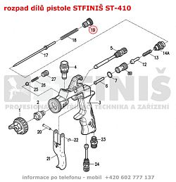 rozpad dílů pistole STFINIŠ ST-410